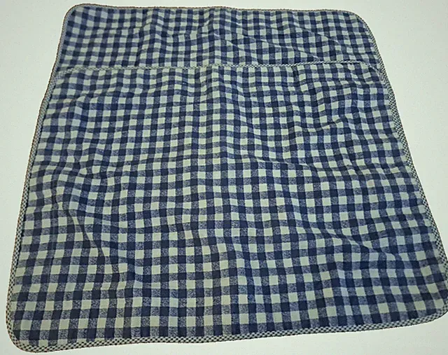 Blue Gingham Pillow Shams Standard Checked Handmade Cottage Country 24x29