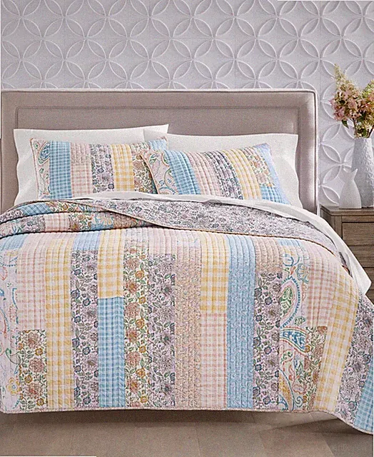 Closeout! Charter Club Spring Gingham Patchwork Quilt, King, Created for Macy's