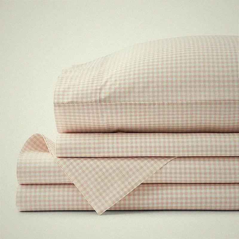Company Kids Ditsy Gingham Classic Cool Organic Cotton Percale Bed Sheet Set