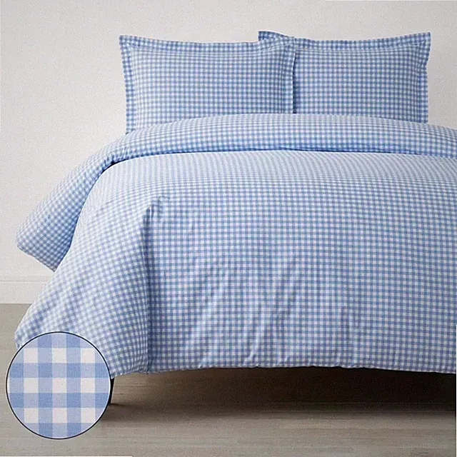 Company Kids Gingham Classic Cool Organic Cotton Percale Duvet Cover Set