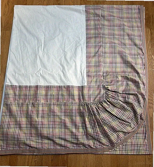 Custom Gingham Multicolor Queen Dust Ruffle Bed Skirt Cotton 14”drop Lined New