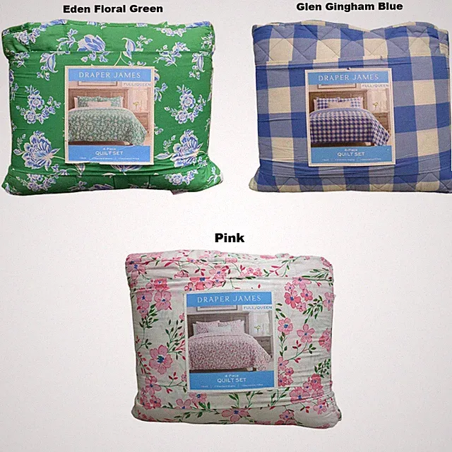 Draper James 4-Piece Reversible Cotton/Polyester Quilt Set, Full/Queen
