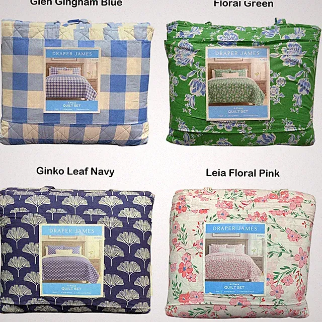 Draper James 4-Piece Reversible Cotton/Polyester Quilt Set, King