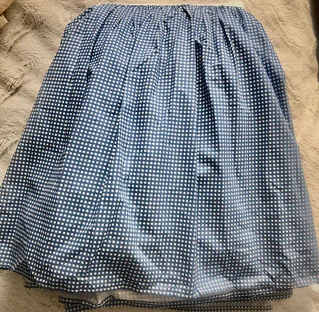 HTF RALPH LAUREN SMALL GINGHAM BLUE FULL/DOUBLE BEDSKIRT