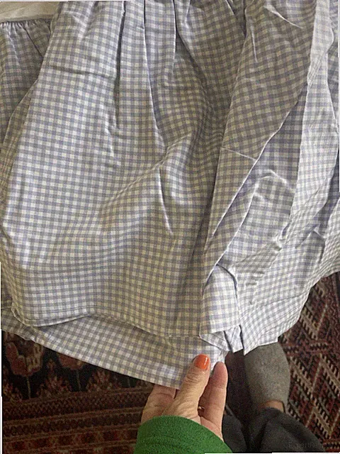 Lands End/Coming Home Queen Size Bedskirt Gingham Cornflower Blue NWT