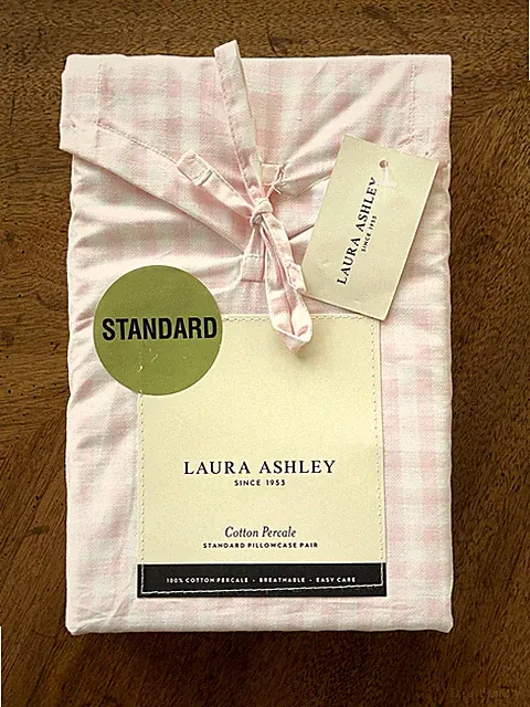 Laura Ashley GRACIES GINGHAM PINK STANDARD Pillowcases Set of 2