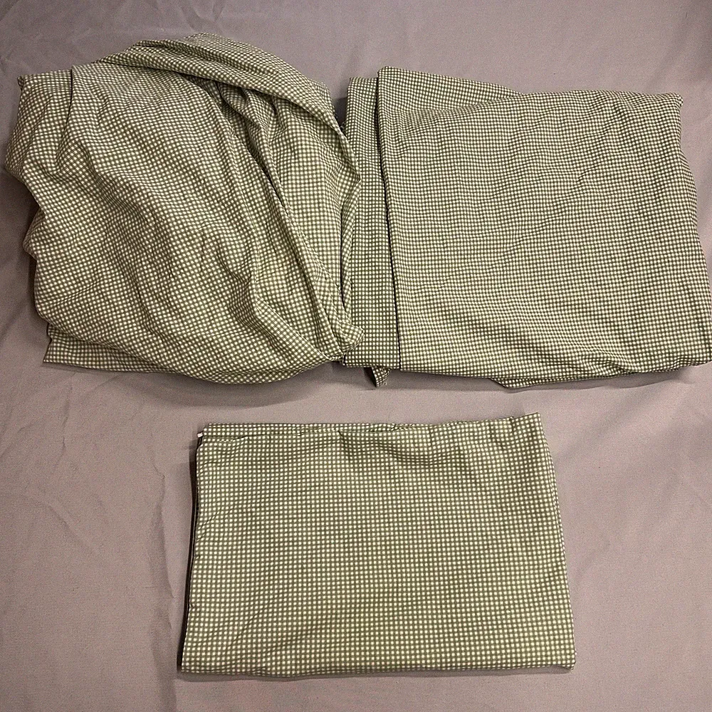 Lauren Ralph Lauren Sheet Set 3 Pc Twin Size Green White Gingham Check USA