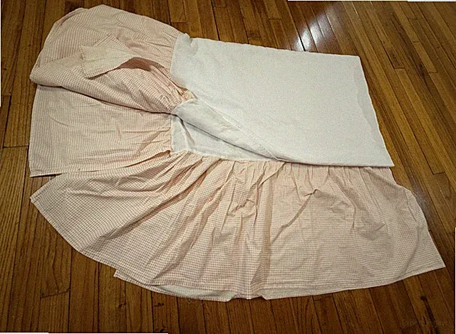 Mary Jane's Home Pink Gingham Check Cotton Double/Full Bed Skirt