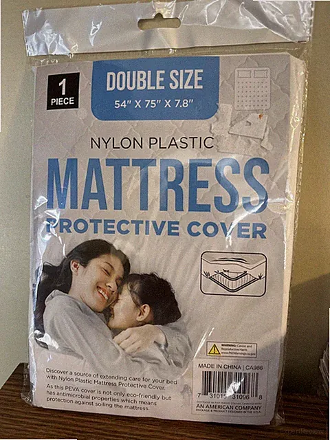 New In Bag Double Size Bed Mattress Protector Nylon Zippered Plastic Waterproof