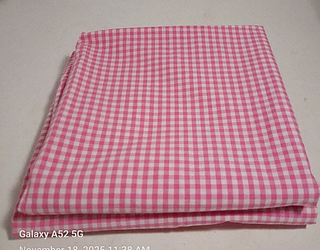 Pair of Pottery Barn Kids Standard Pillow Shams Pink Gingham Pattern