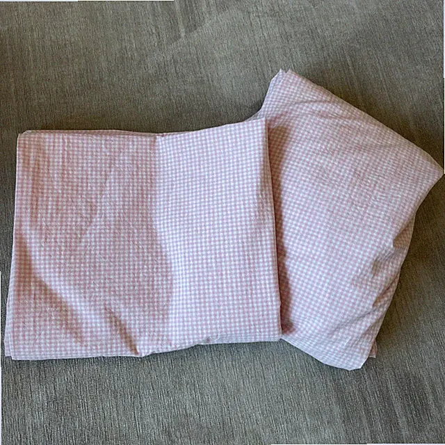 Pottery Barn Kids Sheet Set (2) Pink White Gingham Cotton Organic Fiber Queen