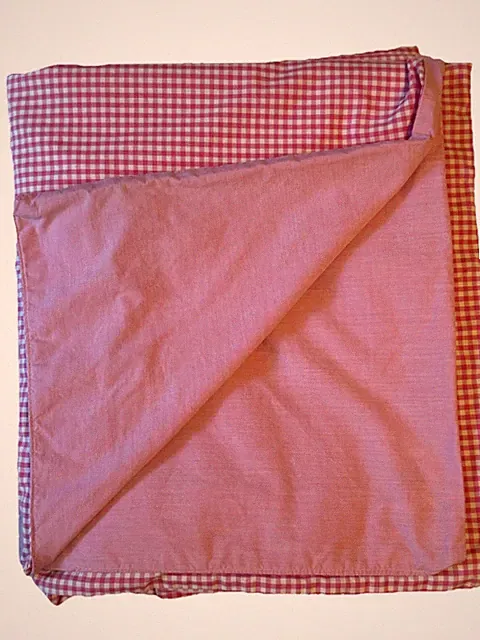 Pottery Barn Kids Twin Bright Pink & White Gingham Check Duvet Cover 100% Cotton