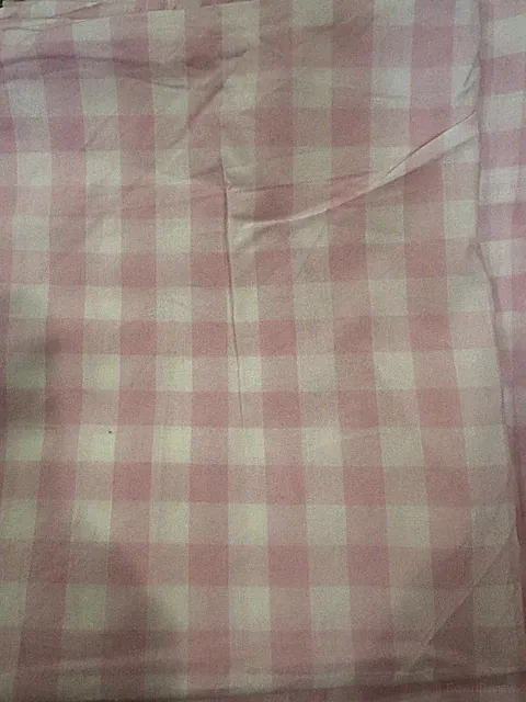 POTTERY BARN KIDS TWIN L GINGHAM PINK CHECK 1 FLAT SHEET/1 STAND PILLOWCASE NEW