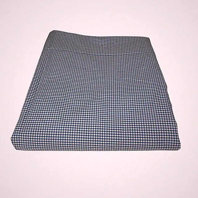 Ralph Lauren Blue Wendy Small Gingham Check 100% Cotton King Flat Top Sheet
