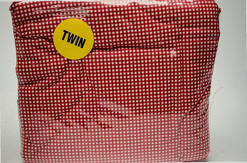 Ralph Lauren Twin Flat Sheet Red White Gingham 100% Cotton NWT Irregular New